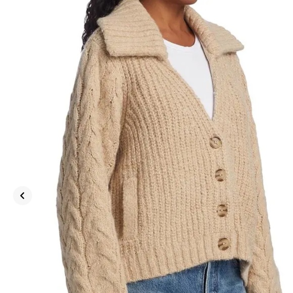 Anthropologie Sweaters - NWOT Anthropologie DH New York Cable Knit Cardigan Tan Color SIZE M